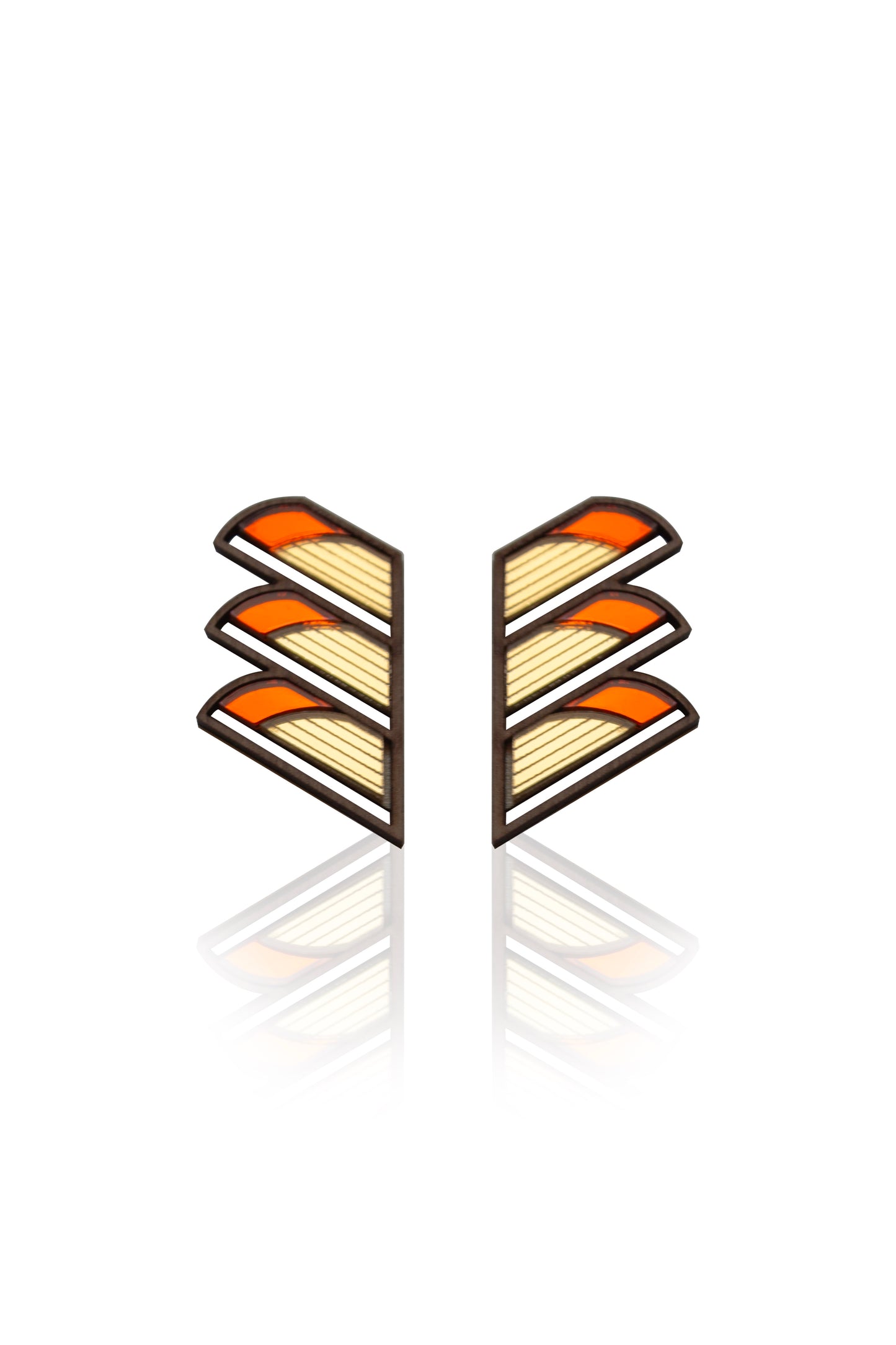 Serrated Balcony Earring - Orange image 0