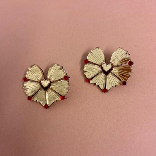 Moyo Earrings - Gold & Cherry SAMPLE