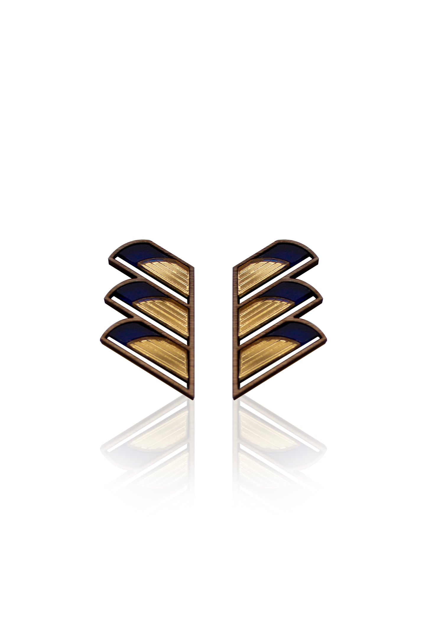 Serrated Balcony Earring - Navy image 0