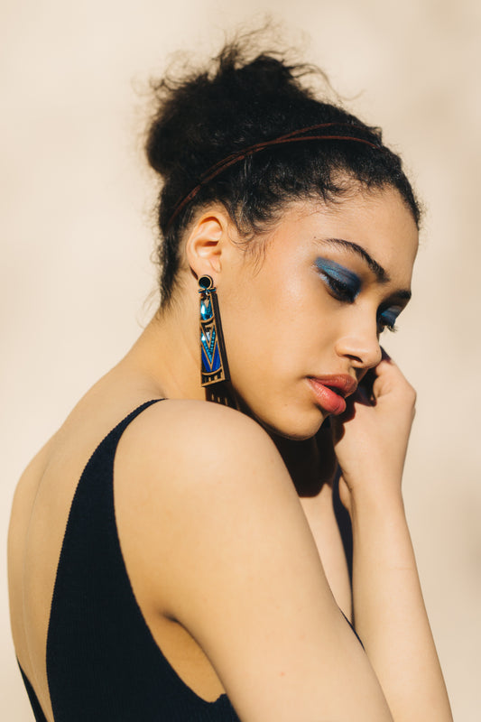 Jiona Earrings - Blue image 3