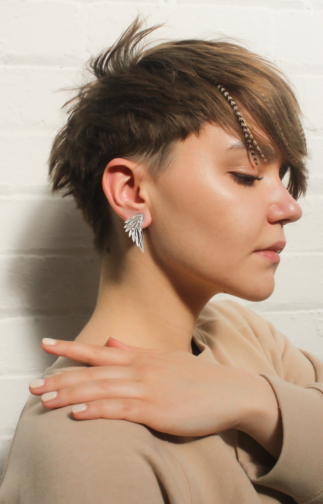 Wing Earrings - Silver image 4