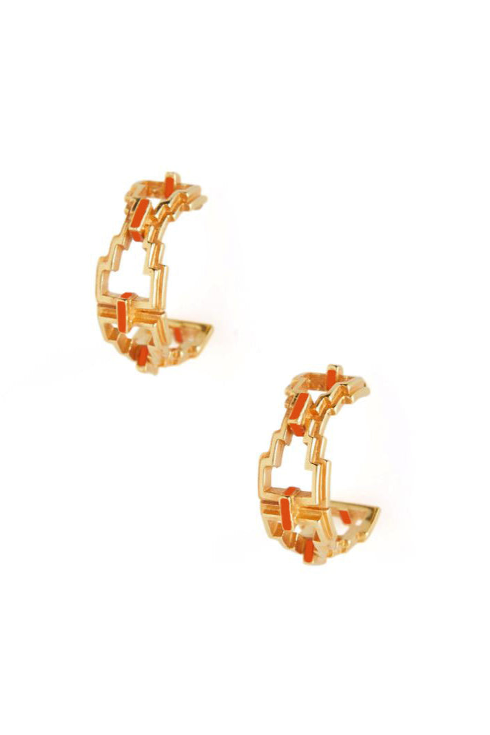 Mayan Hoops - Gold Tangerine image 0