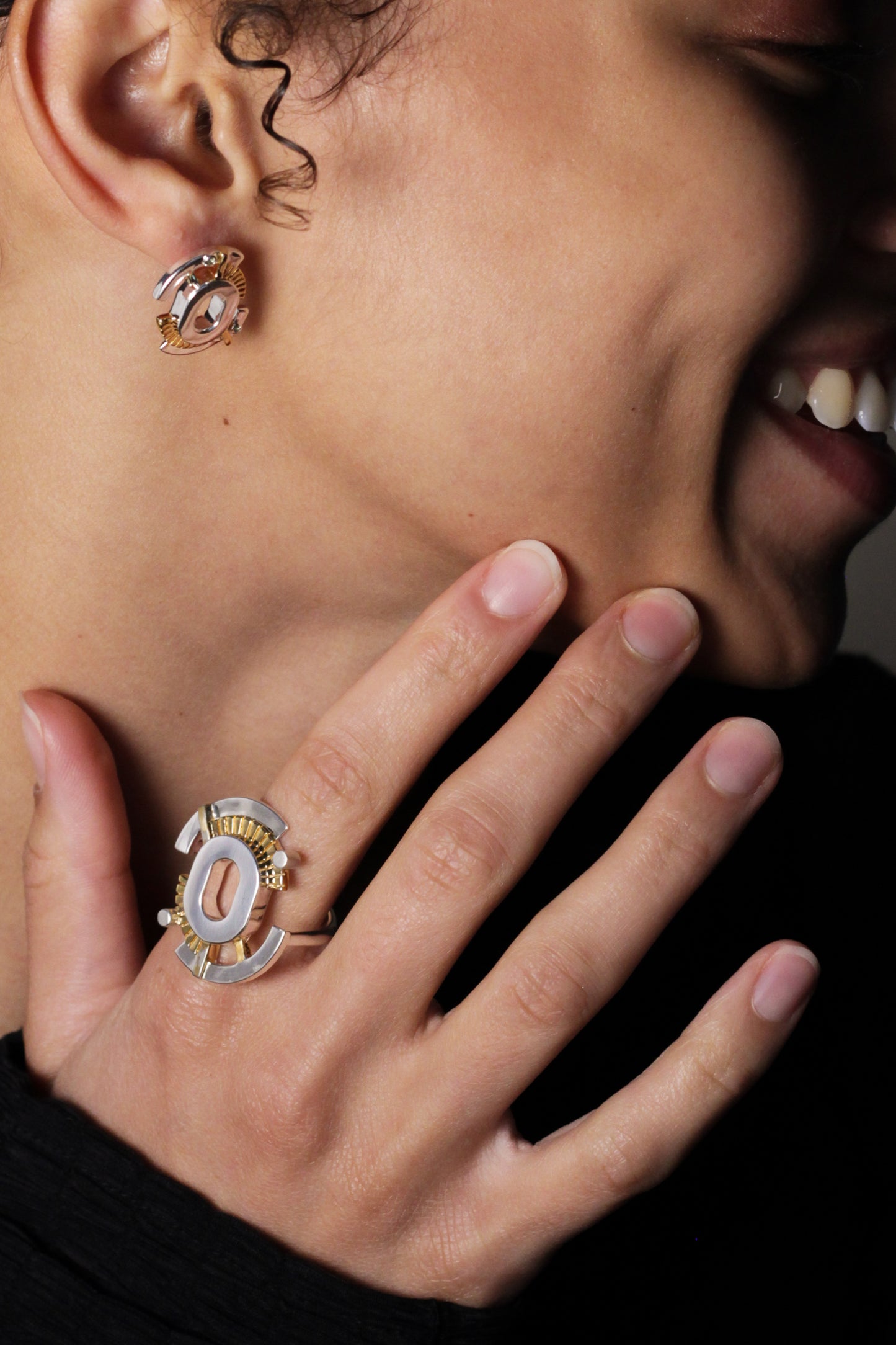Gaia Studs - Silver & Gold image 2