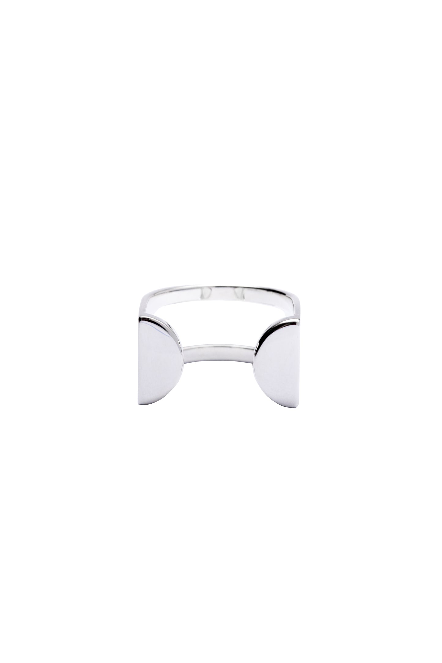 Double Semi Circle Ring - Silver