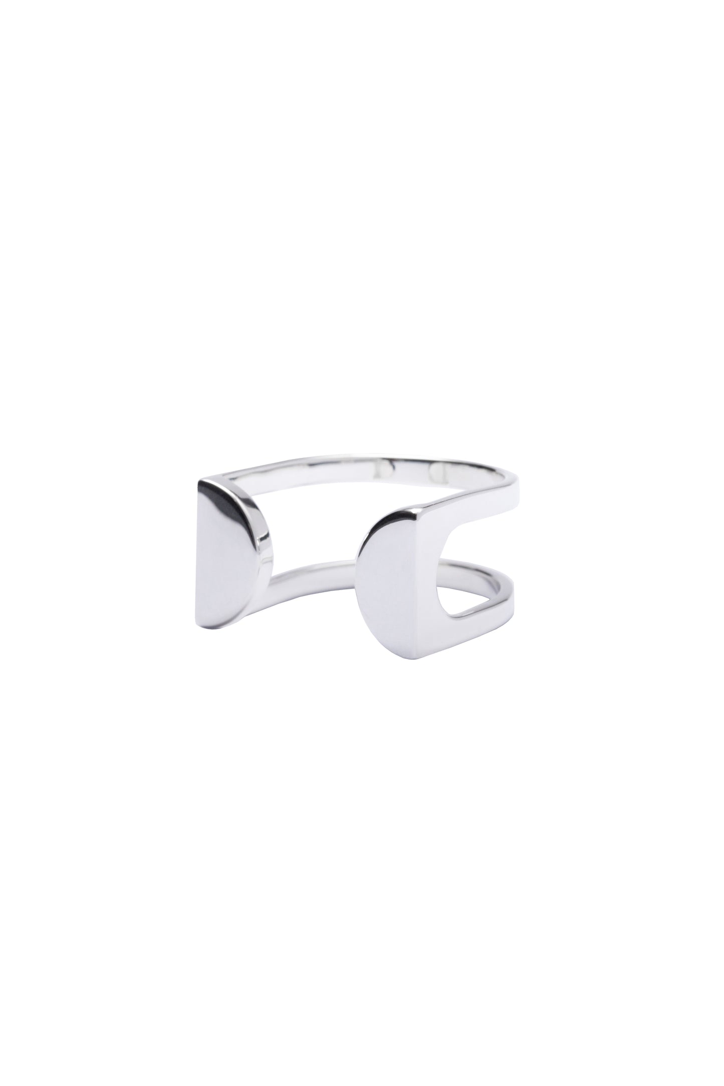 Double Semi Circle Ring - Silver