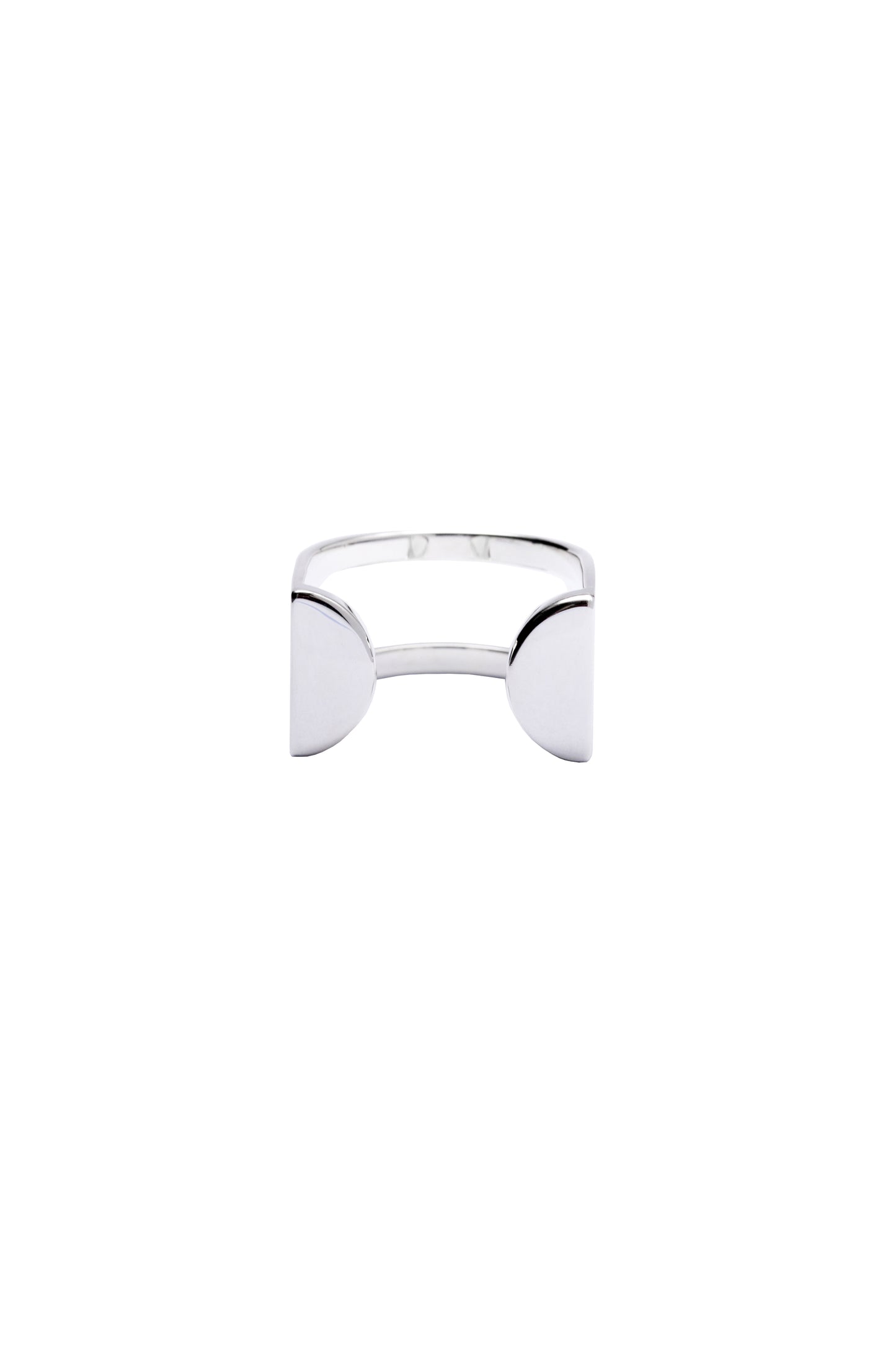 Double Semi Circle Ring - Silver