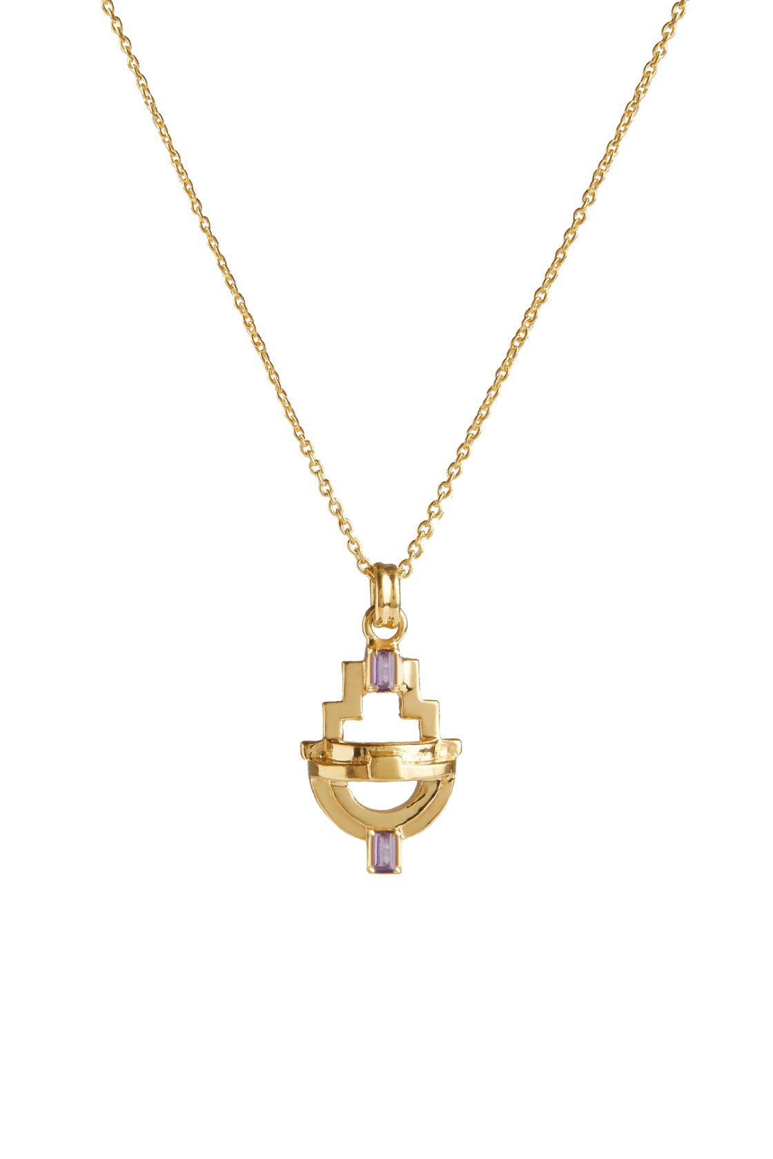 Ayah Necklace - Gold Amethyst