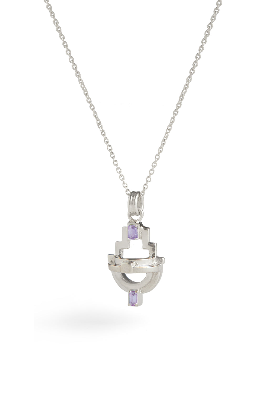 Ayah Necklace - Silver Amethyst