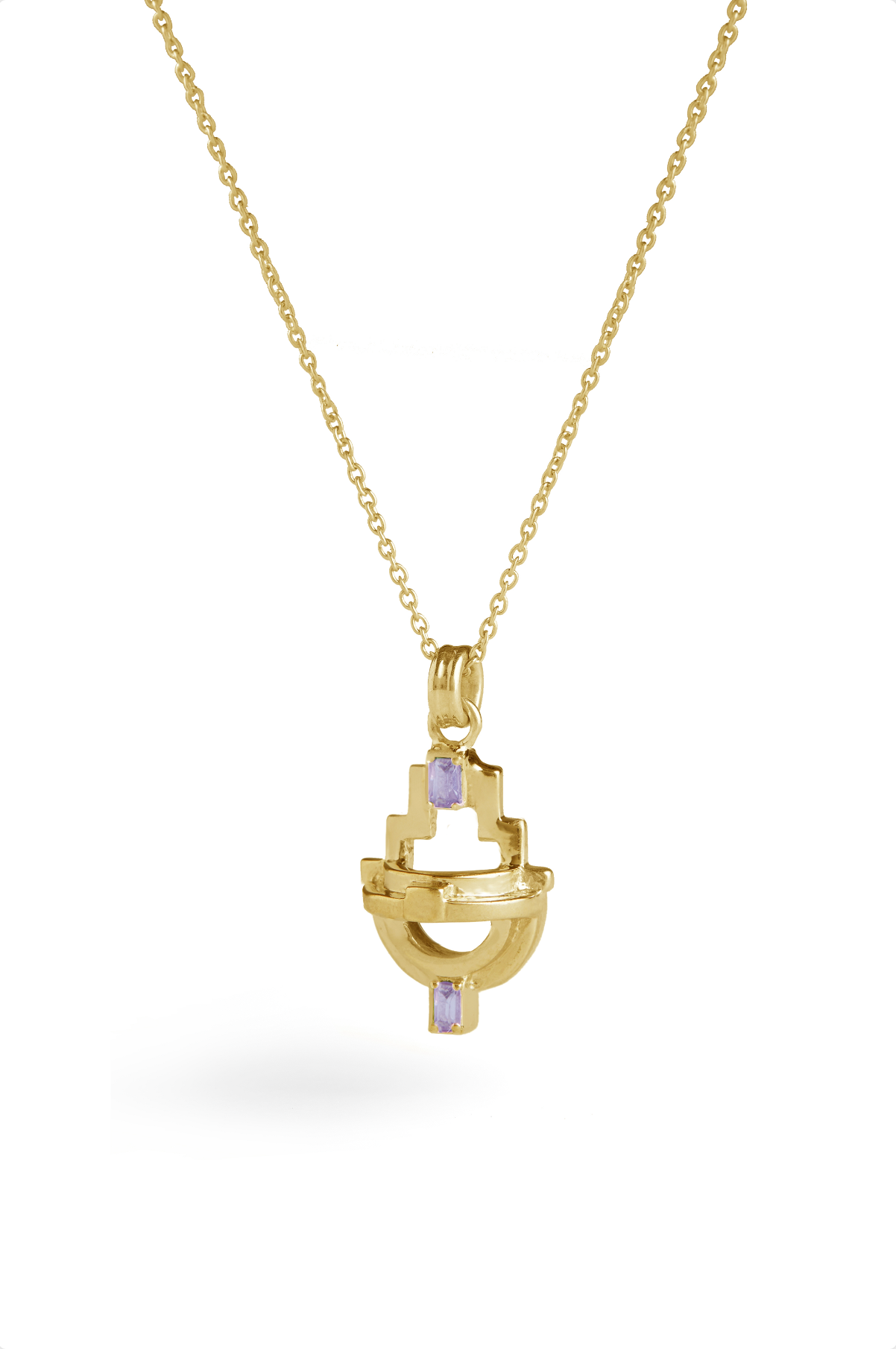 Ayah Necklace - Gold Amethyst