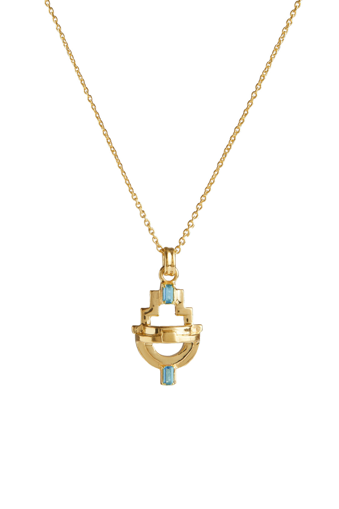 Ayah Necklace - Gold Blue Topaz