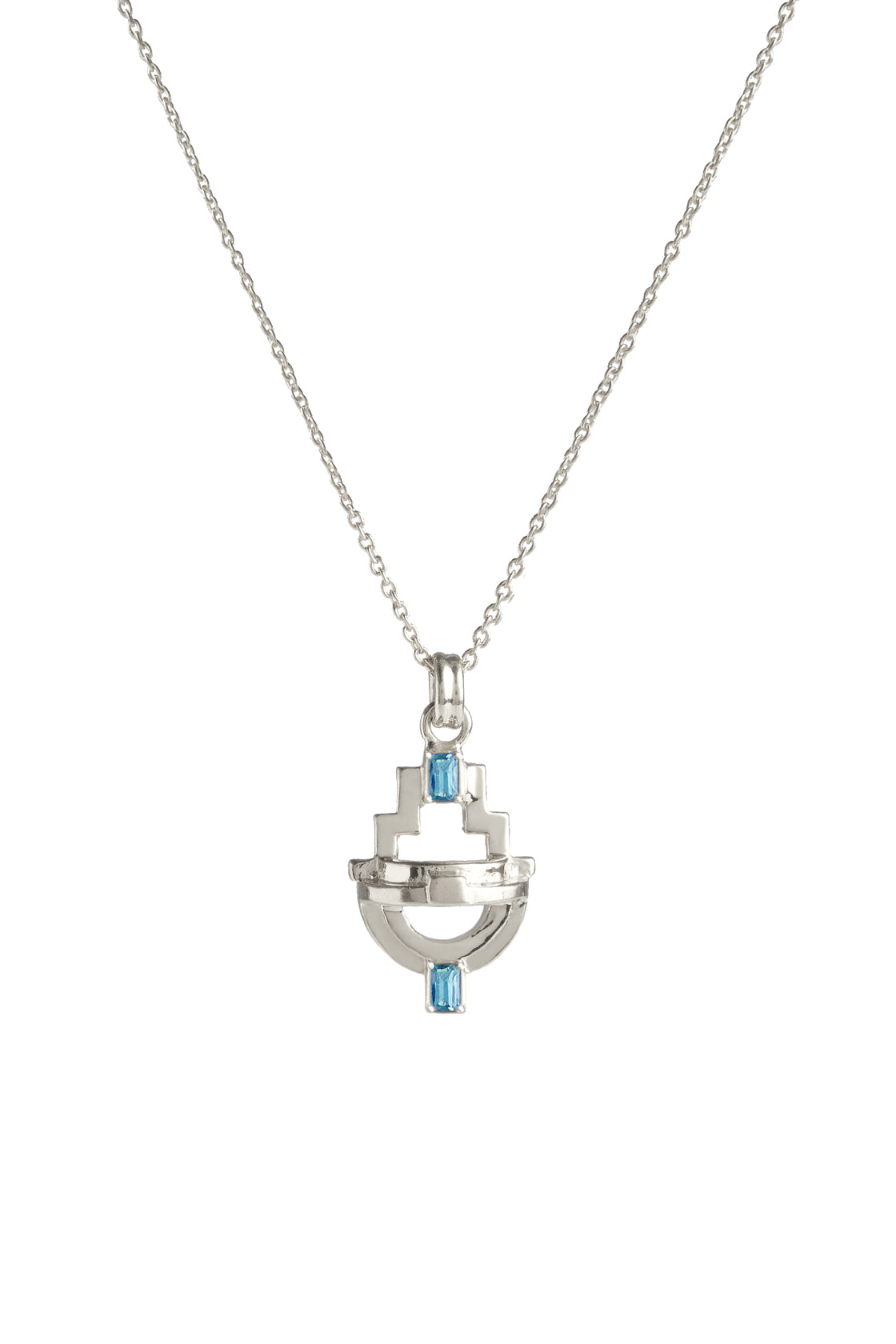 Ayah Necklace - Silver Blue Topaz