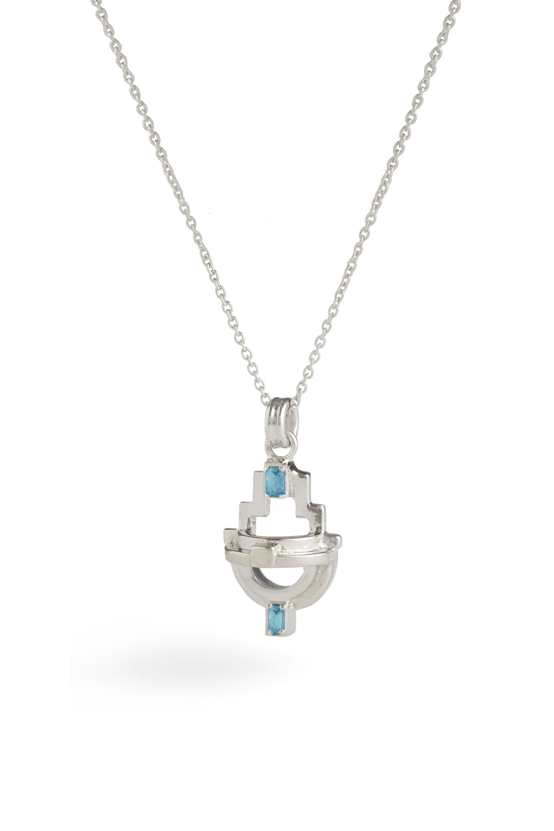 Ayah Necklace - Silver Blue Topaz