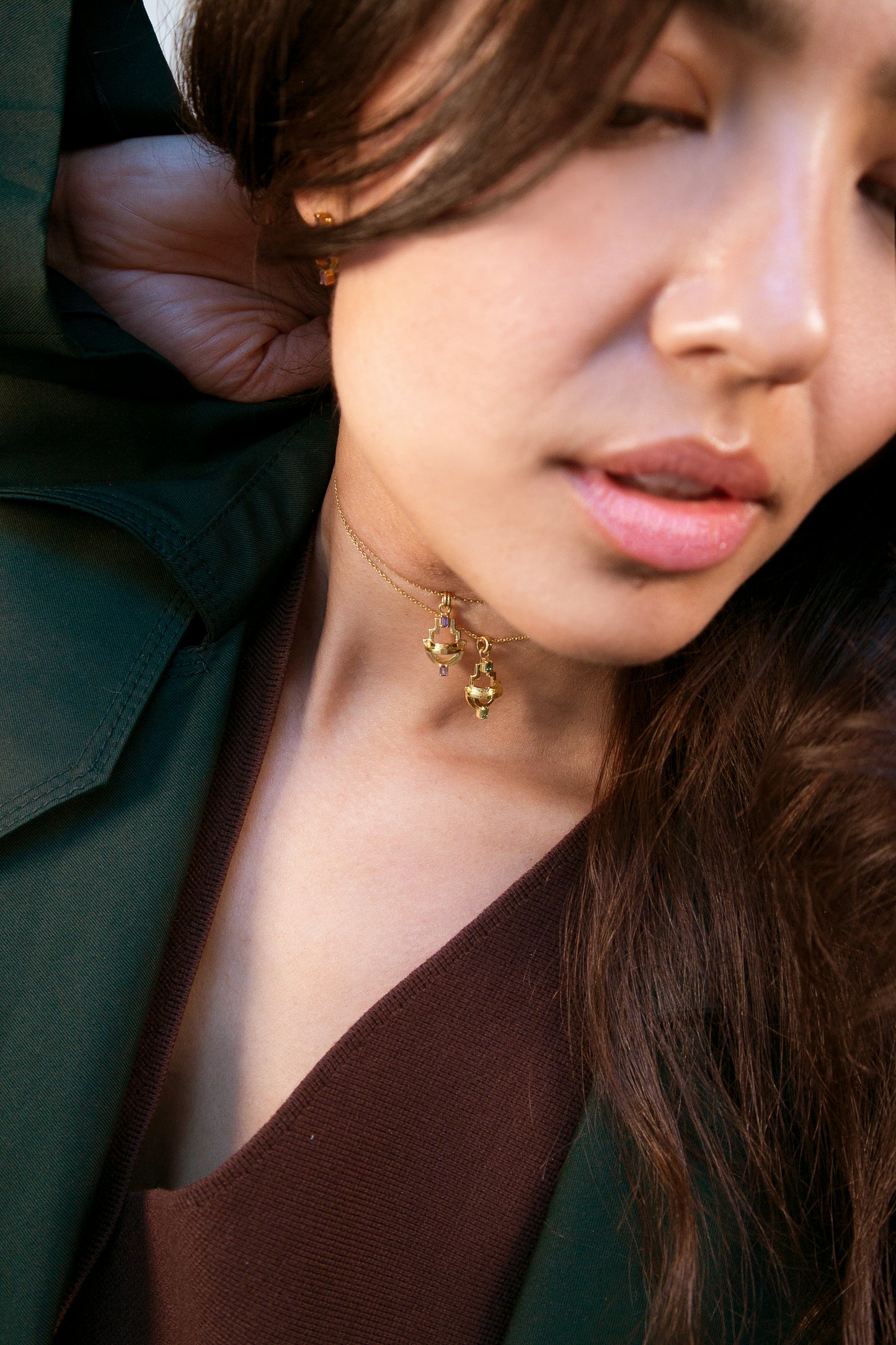 Ayah Necklace - Gold Green Tourmaline