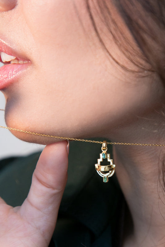 Ayah Necklace - Gold Green Tourmaline