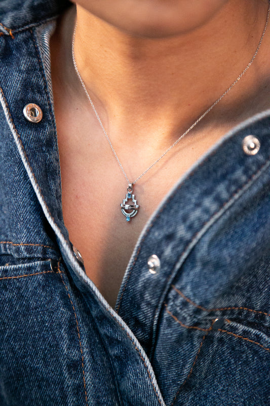 Ayah Necklace - Silver Blue Topaz