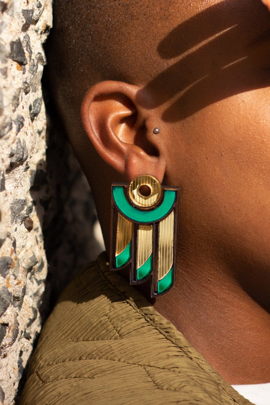 Balcony Earrings - Green