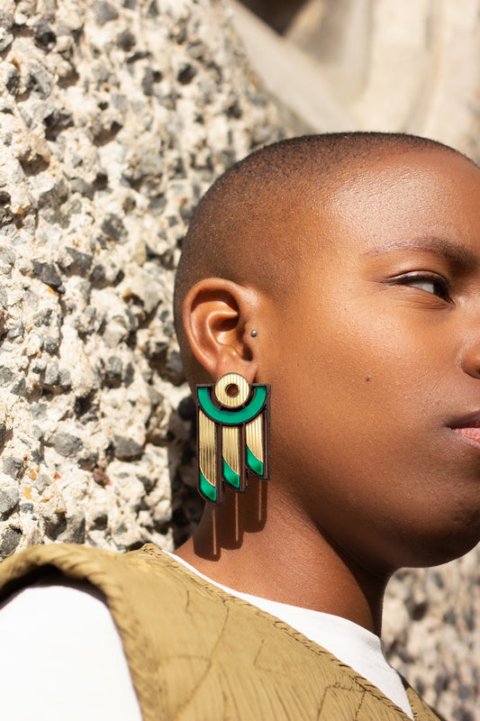 Balcony Earrings - Green