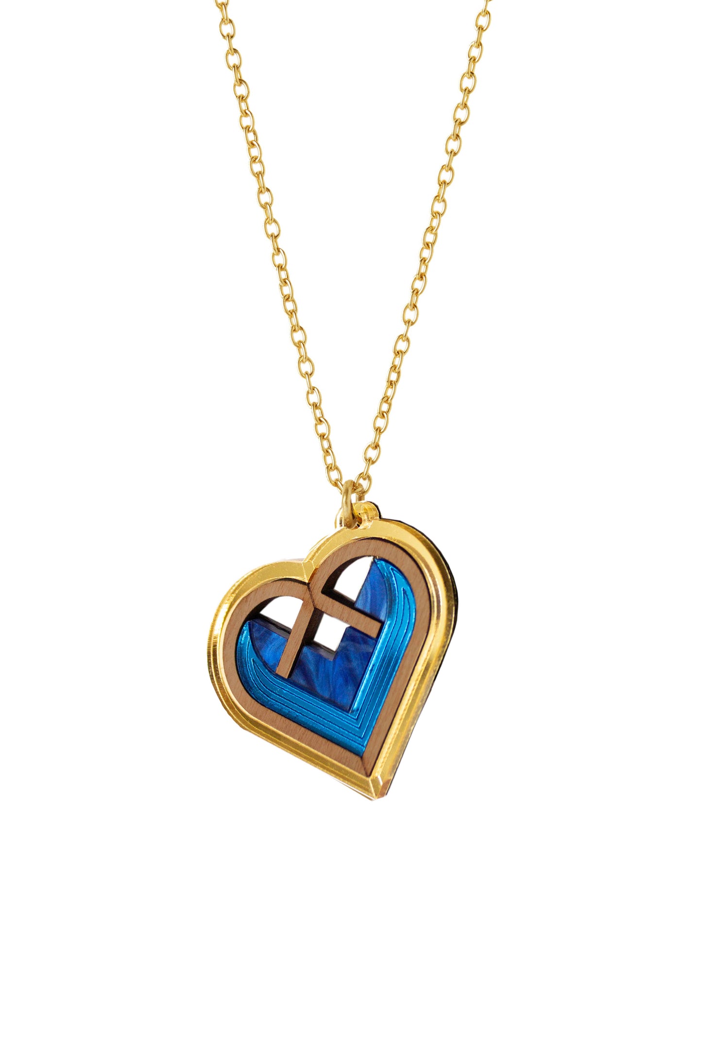 Jaan Heart Necklace - Lapis Gold