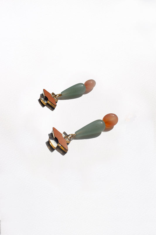 Hiba Earrings - Aventurine Carnelian