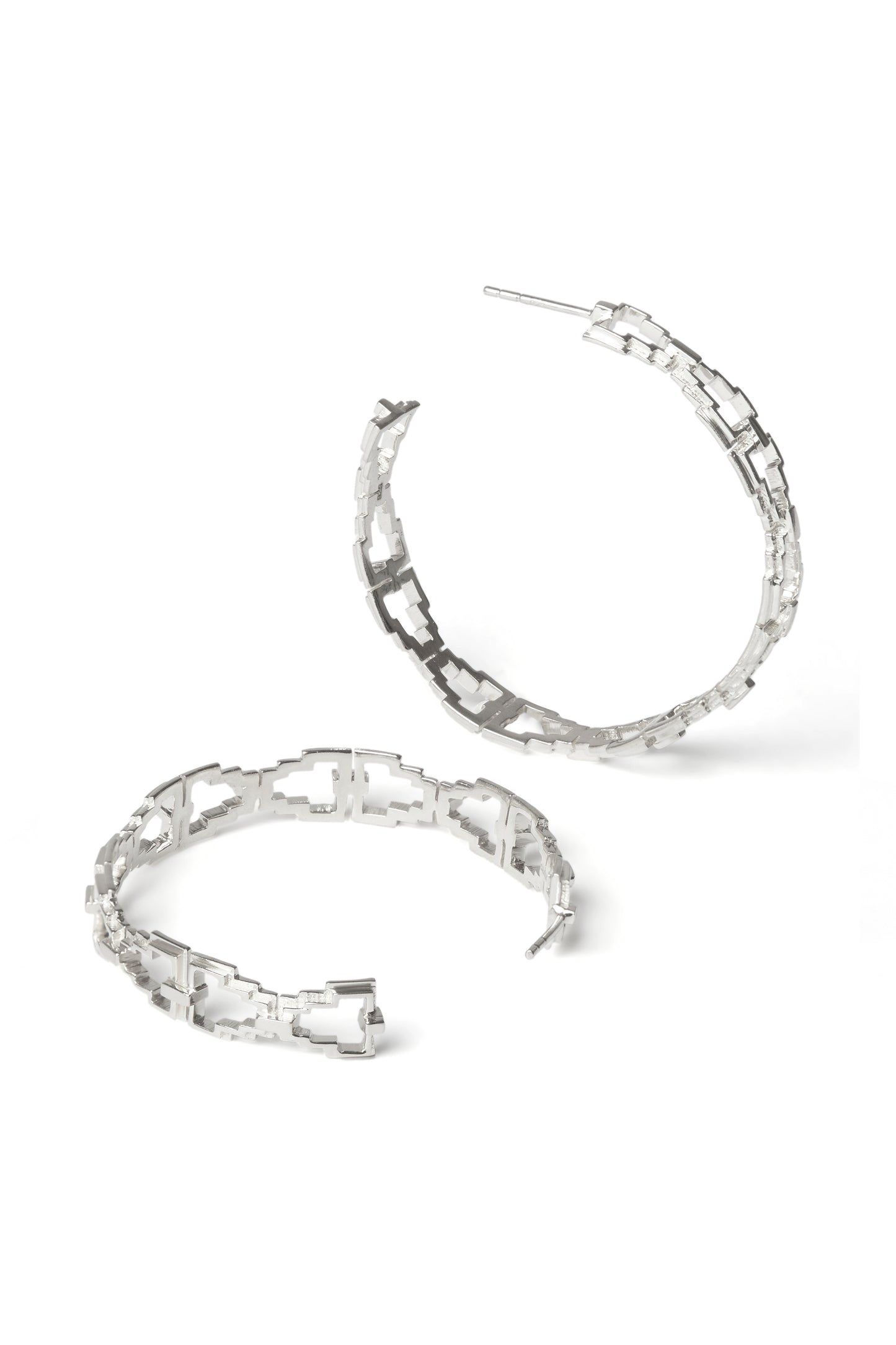 Mayan Hoops - Silver Medium