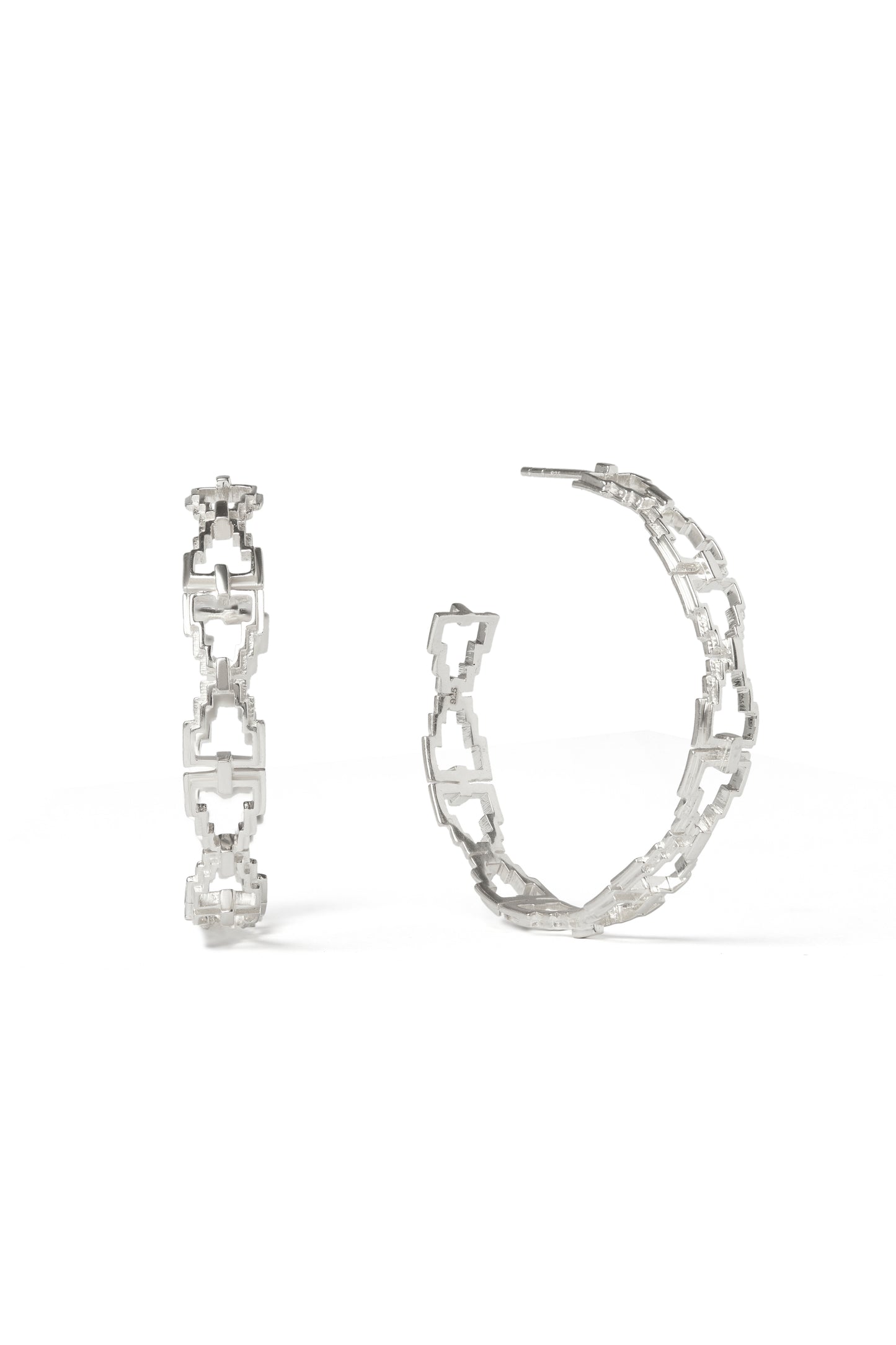 Mayan Hoops - Silver Medium