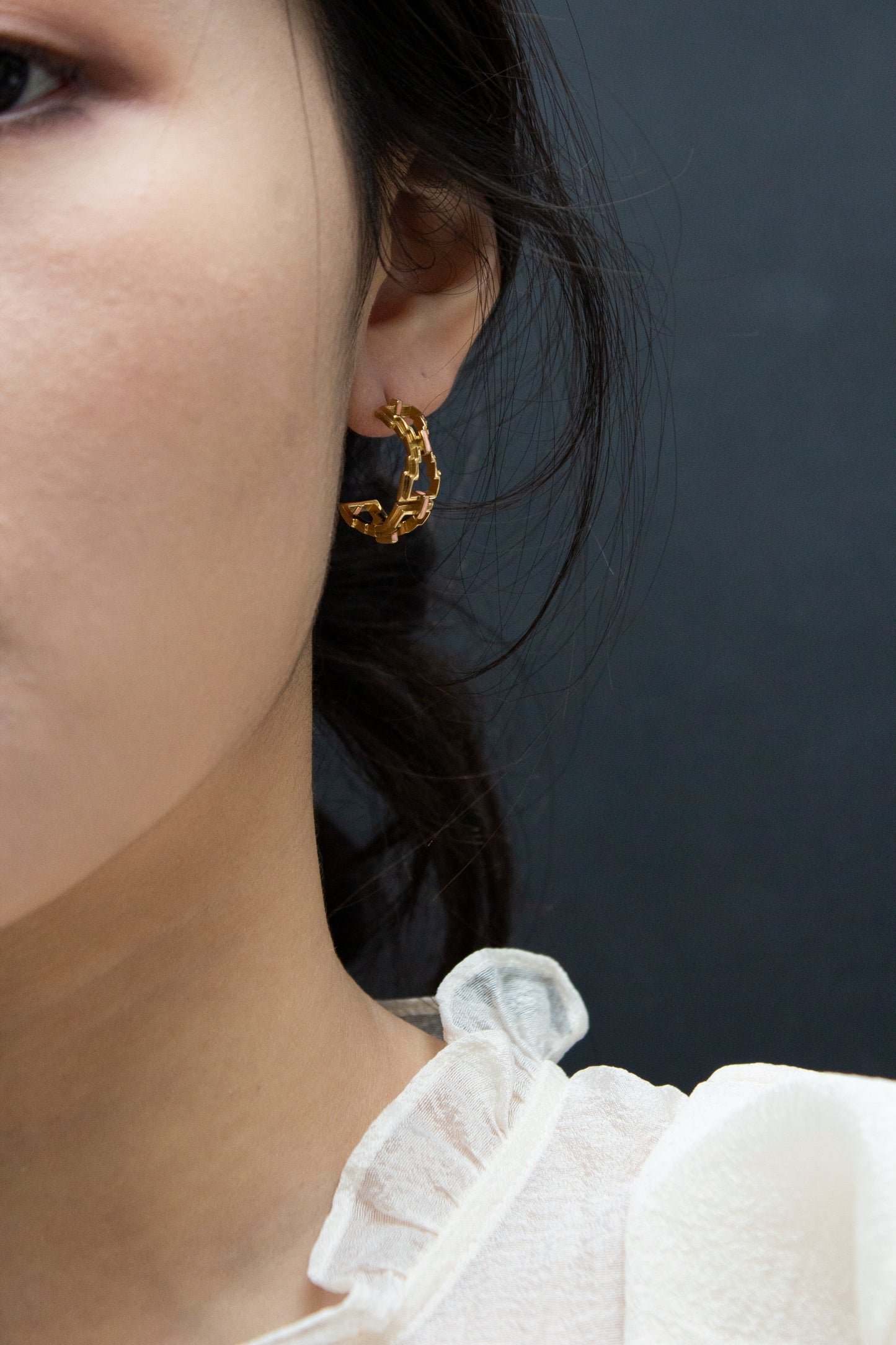 Mayan Hoops - Gold Peach