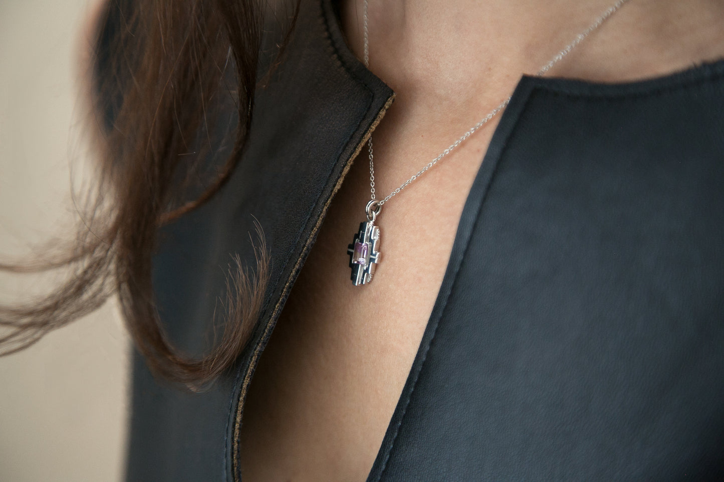Mayan Necklace - Silver Ametrine