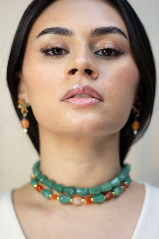 Hiba Necklace - Aventurine Carnelian