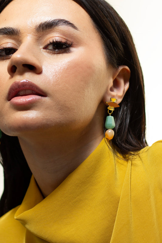 Hiba Earrings - Aventurine Carnelian