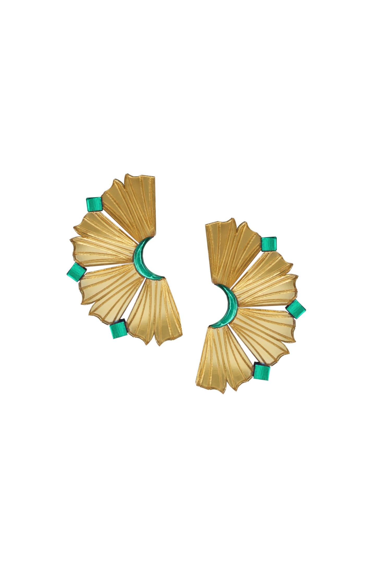 Nalla Earrings - Gold & Seafoam