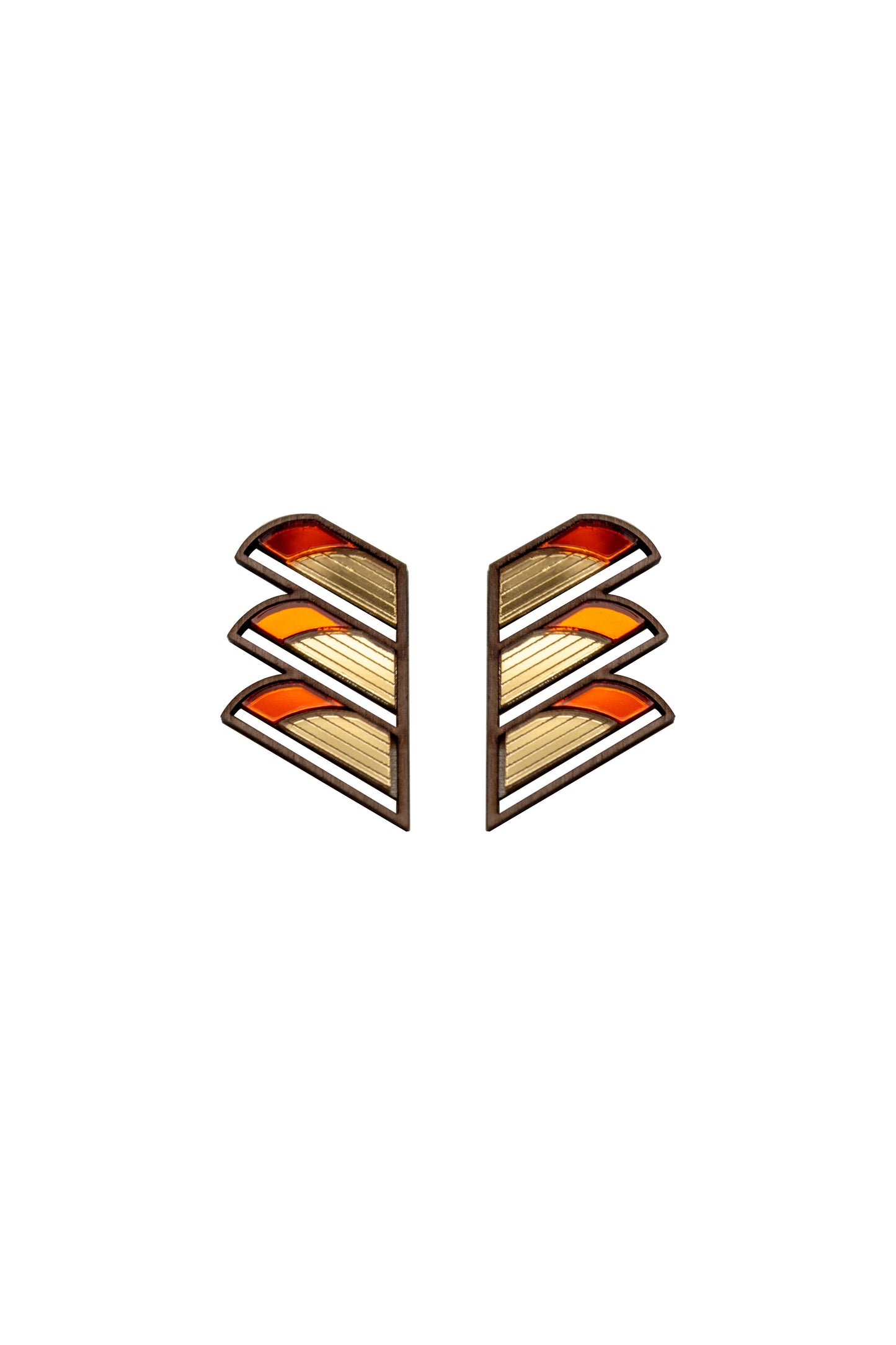 Serrated Balcony Earring - Orange