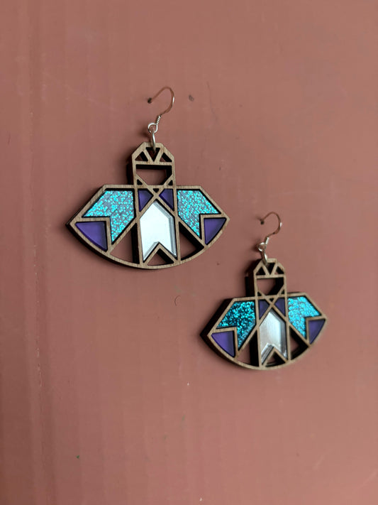 Sara Earrings - Purple Light Blue SAMPLE