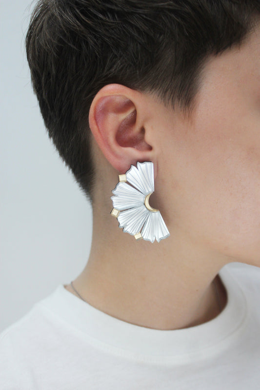 Nalla Earrings - Silver & Gold image 1