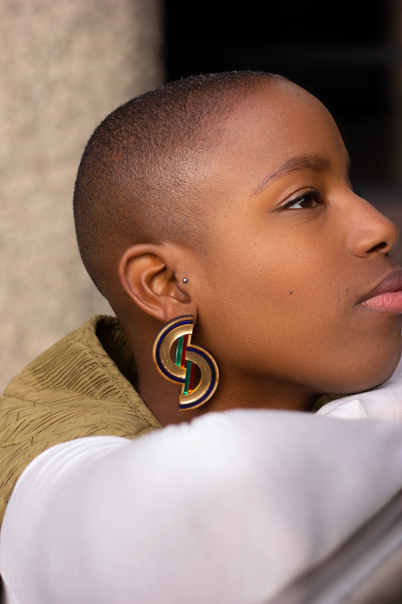 Barbican Earrings - Navy image 3