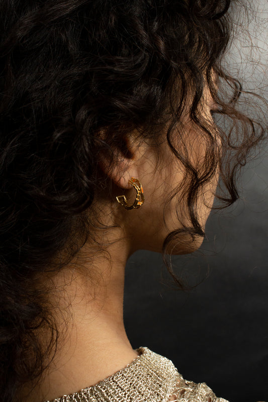 Mayan Hoops - Gold Tangerine image 1