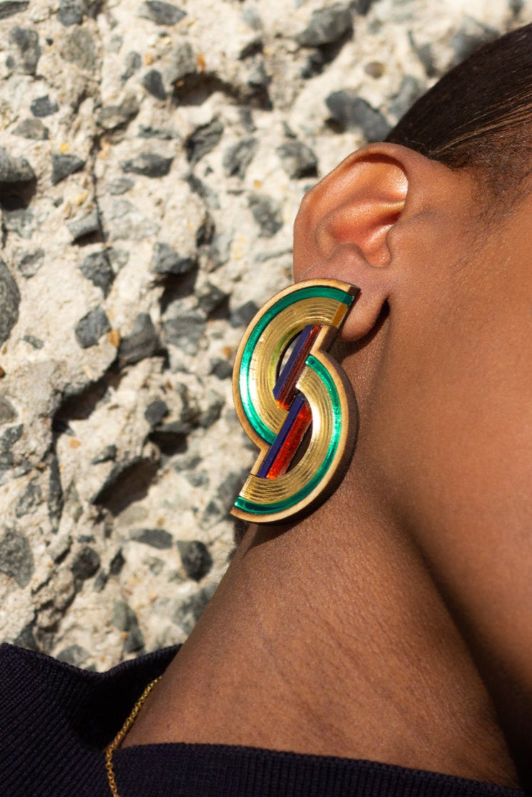 Barbican Earrings - Green image 3