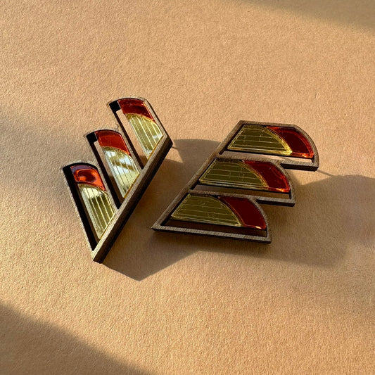 Serrated Balcony Earring - Orange SECONDS