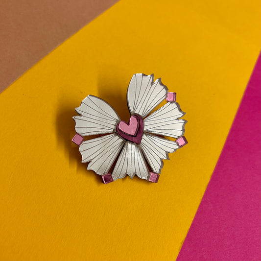 Moyo Brooch - Silver & Rose SAMPLE