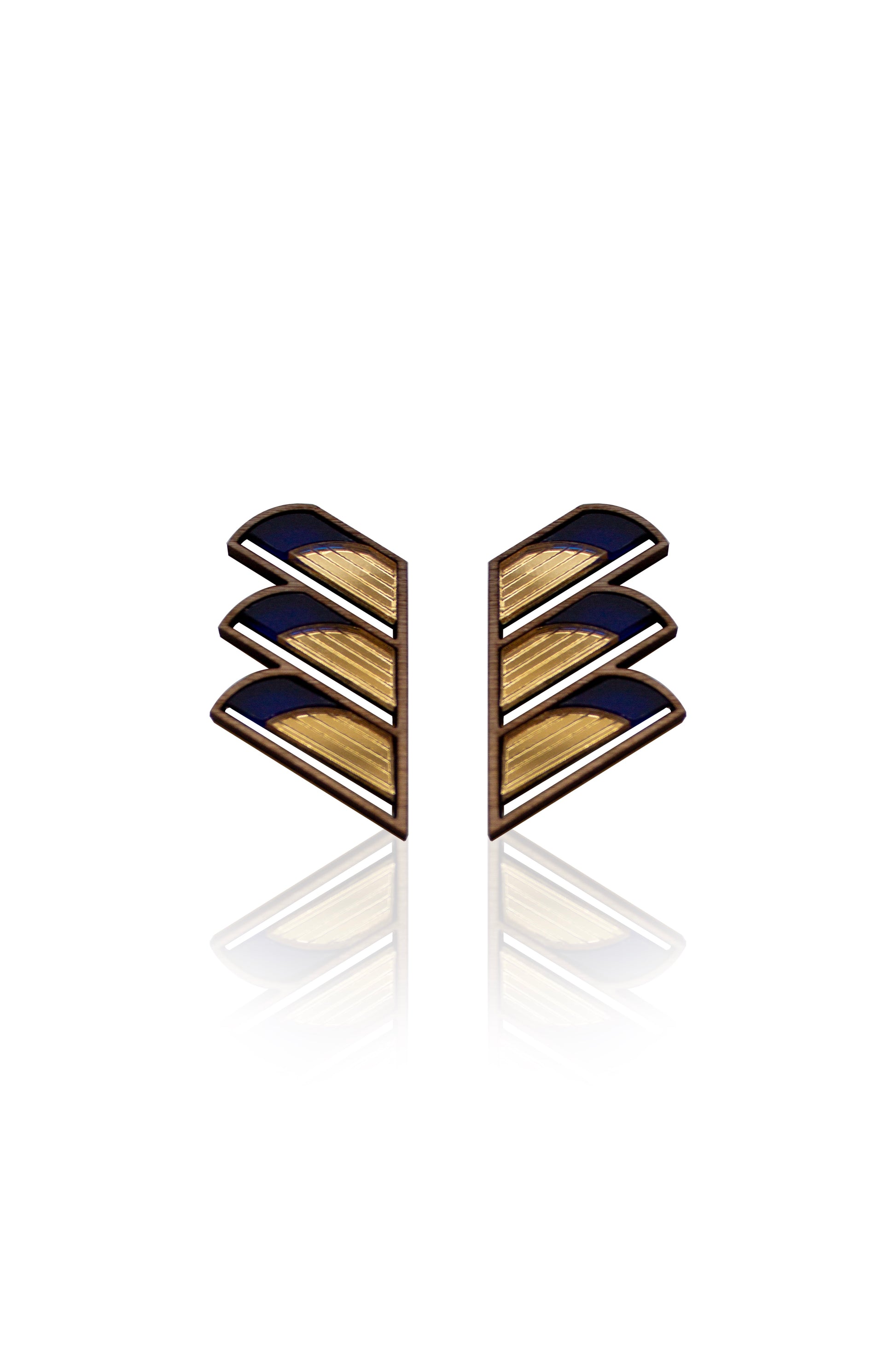 Serrated Balcony Earring - Navy image 0