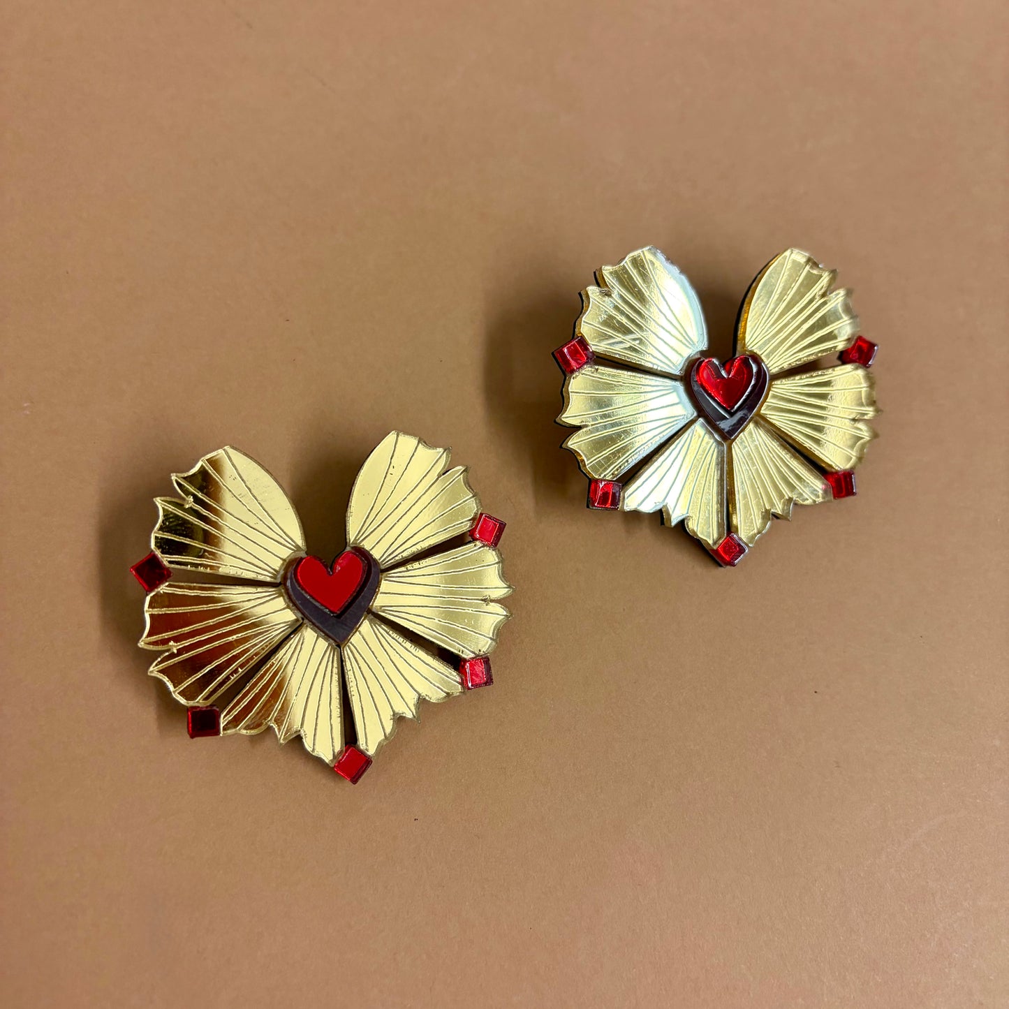 Moyo Earrings - Gold & Cherry SAMPLE