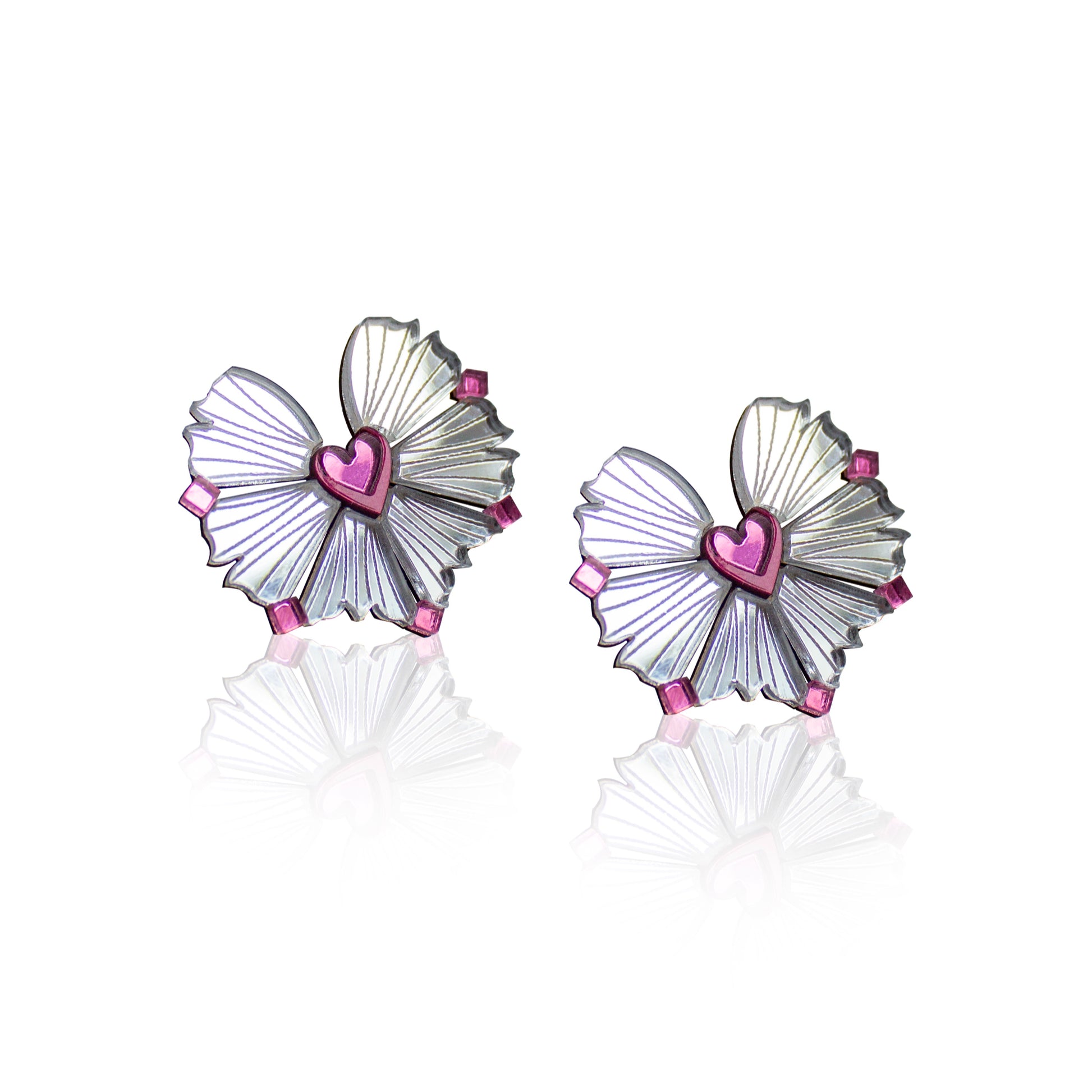 Moyo Earrings - Silver & Rose image 0