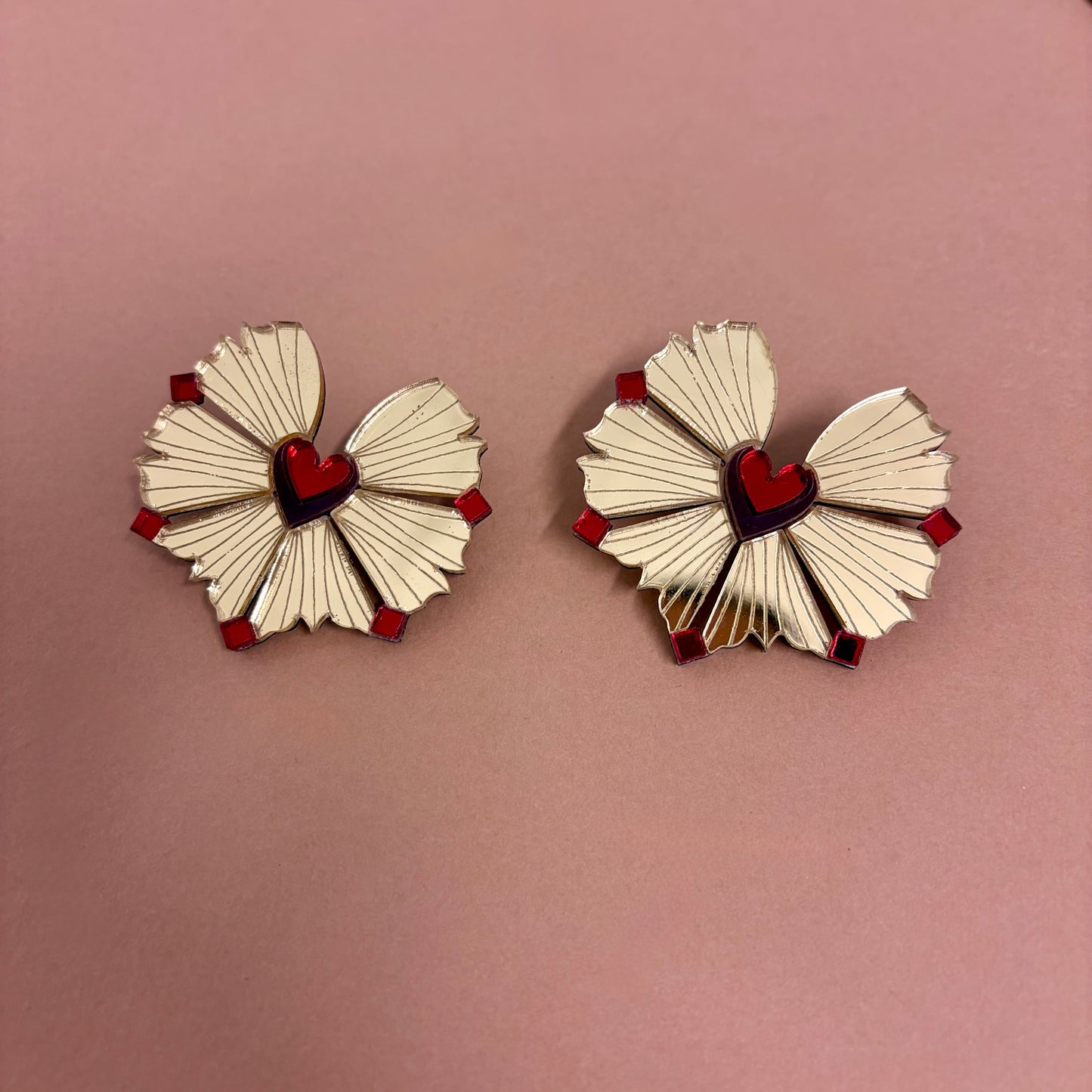 Moyo Earrings - Gold & Cherry SAMPLE