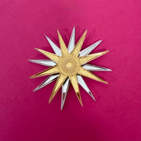 Etched Starburst Brooch - SAMPLE