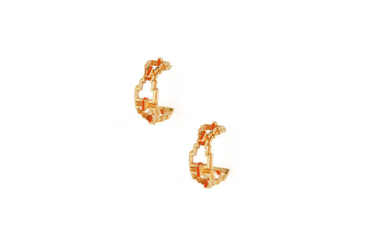 Mayan Hoops - Gold Tangerine image 0