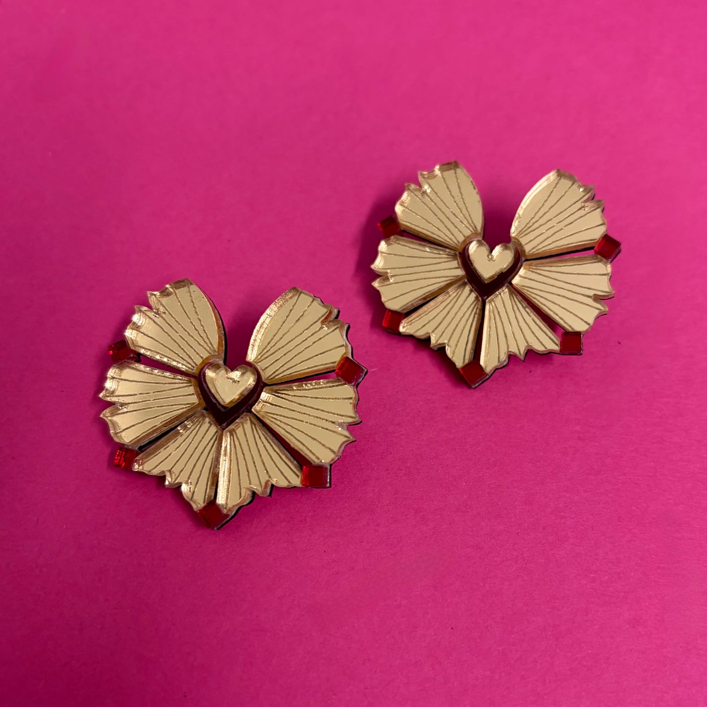 Moyo Earrings - Gold & Cherry SAMPLE