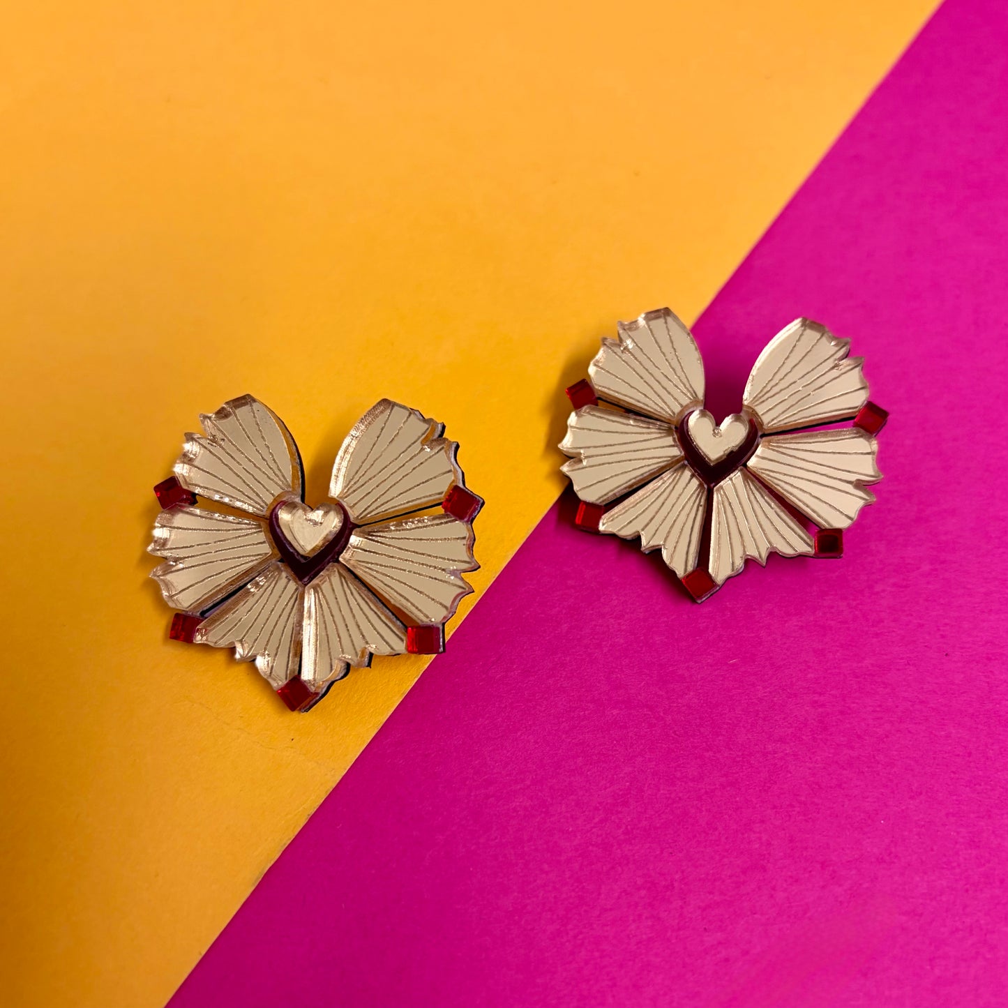 Moyo Earrings - Gold & Cherry SAMPLE