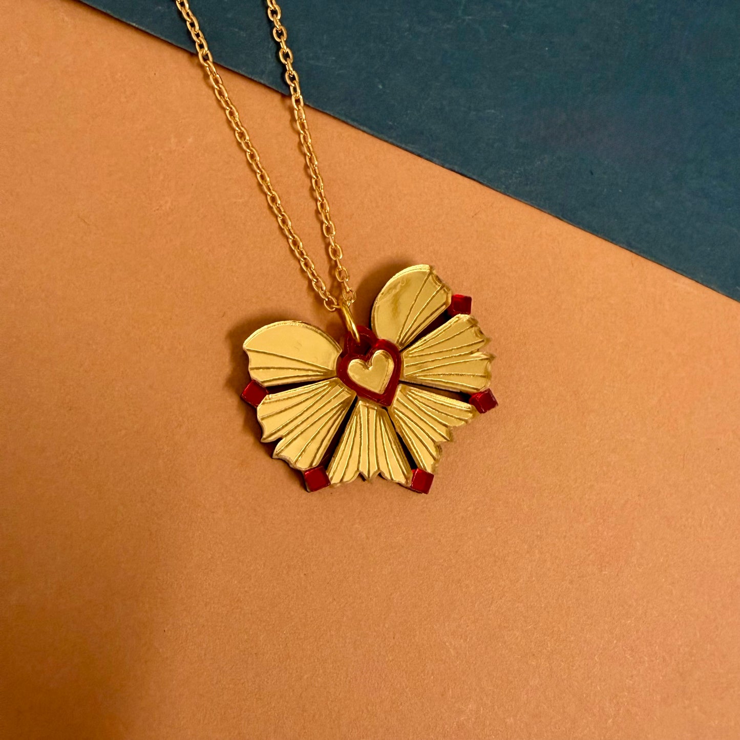 Moyo Necklace - Gold & Cherry SAMPLE
