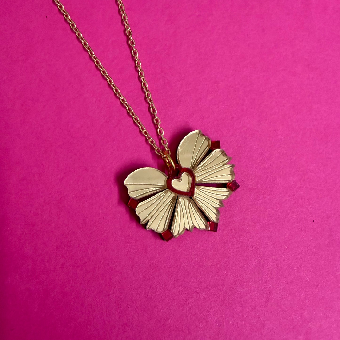 Moyo Necklace - Gold & Cherry SAMPLE