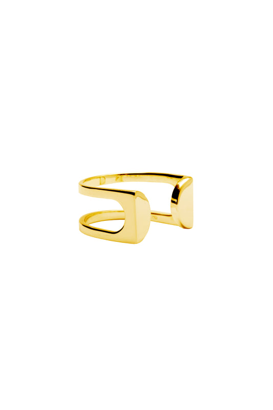 Double Semi Circle Ring - Gold