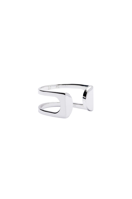 Double Semi Circle Ring - Silver